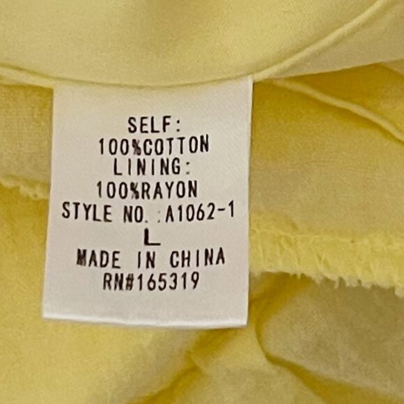 Talula Aritzia Large Yellow Short Sleeve Button Down Ruffle Top - Picture 5 of 6